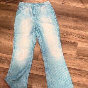 Light Blue Women's mermaid pants.